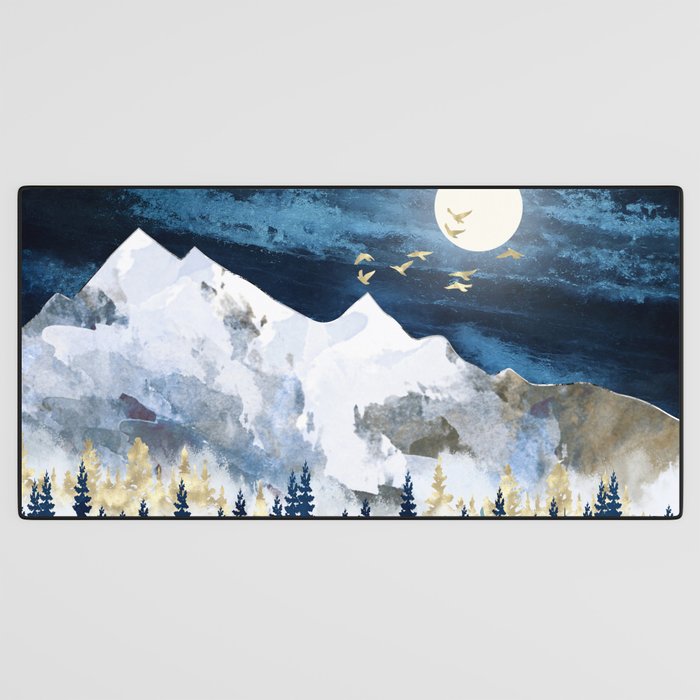Moonlit Snow Desk Mat Gallery Image 3