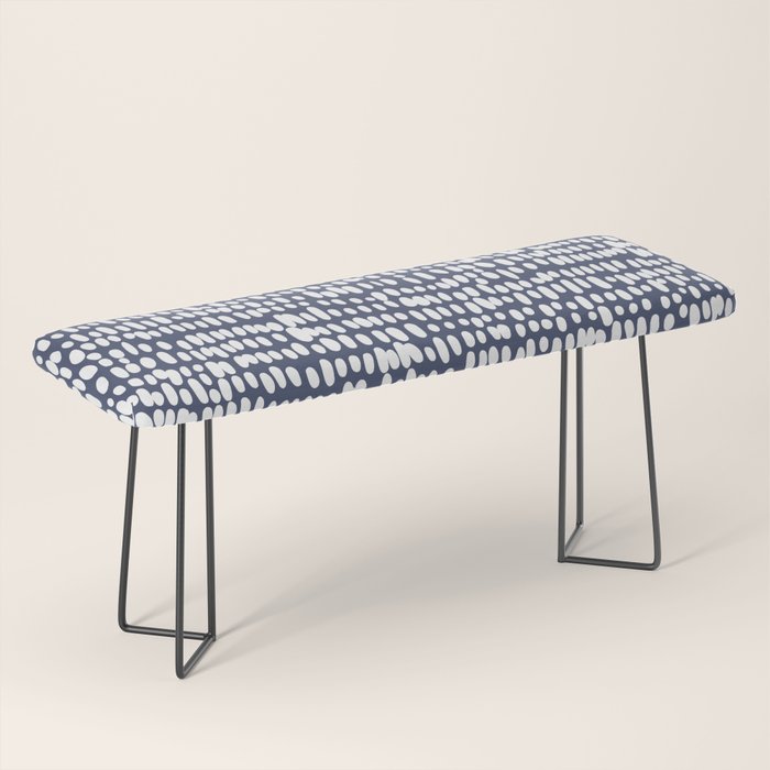 Spotted Preppy Dots Abstract in Navy Blue Bench Gallery Image 1