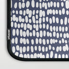 Spotted Preppy Dots Abstract in Navy Blue Laptop Sleeve Gallery Image 3