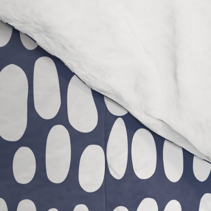 Spotted Preppy Dots Abstract in Navy Blue Comforter Gallery Image 4