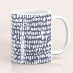 Spotted Preppy Dots Abstract in Navy Blue Coffee Mug Gallery Image 1