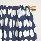 Spotted Preppy Dots Abstract in Navy Blue Window Curtain Gallery Image 2