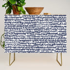 Spotted Preppy Dots Abstract in Navy Blue Credenza Gallery Image 1