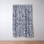 Spotted Preppy Dots Abstract in Navy Blue Window Curtain Gallery Image 3