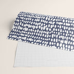 Spotted Preppy Dots Abstract in Navy Blue Wrapping Paper Gallery Image 2