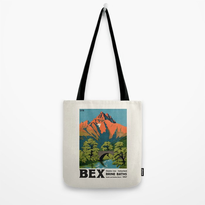 Bex Vintage Swiss Travel Poster, 1930s Tote Bag Gallery Image 2