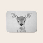 Baby Deer - Black & White Bath Mat Gallery Image 1