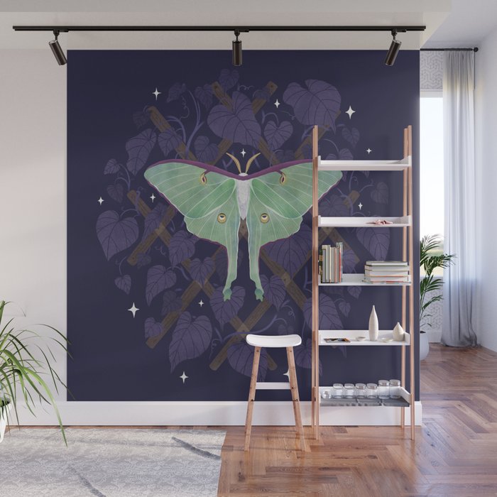 Night Trellis (Luna Moth) Wall Mural Gallery Image 1