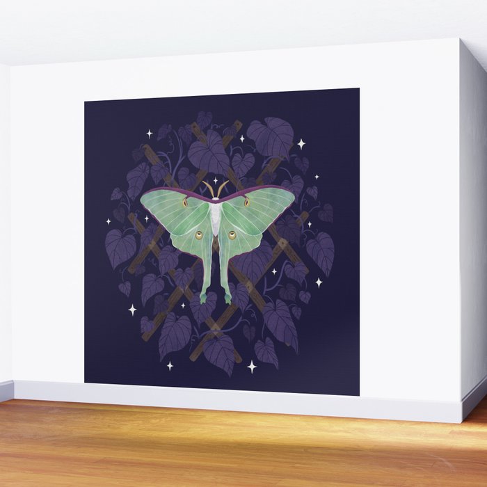 Night Trellis (Luna Moth) Wall Mural Gallery Image 2