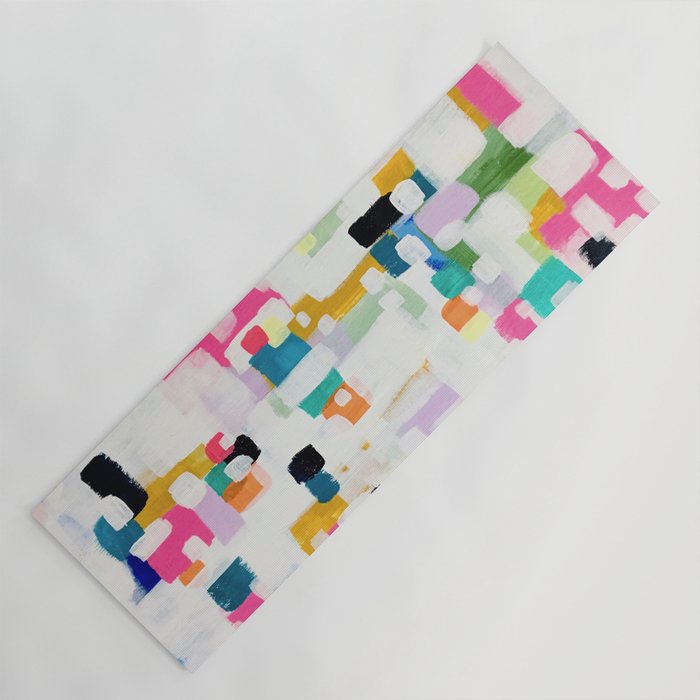 A Thousand Springs Blooming #3 Fun Colorful Abstract Painting by Ejaaz Haniff Yoga Mat Gallery Image 1