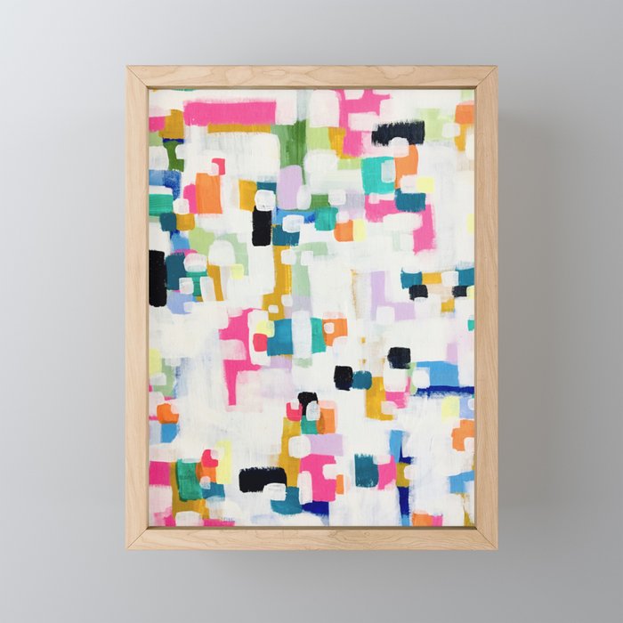 A Thousand Springs Blooming #3 Fun Colorful Abstract Painting by Ejaaz Haniff Mini Art Print Gallery Image 1