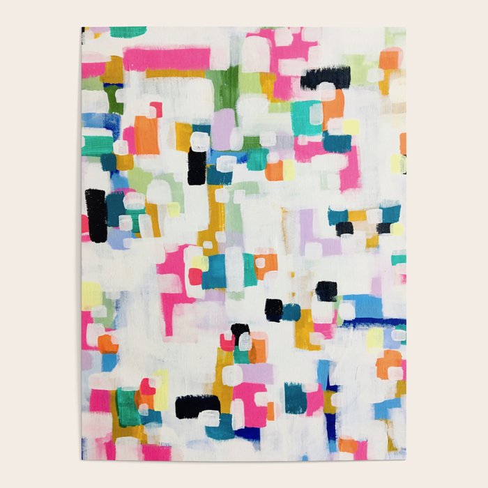 A Thousand Springs Blooming #3 Fun Colorful Abstract Painting by Ejaaz Haniff Poster Gallery Image 1