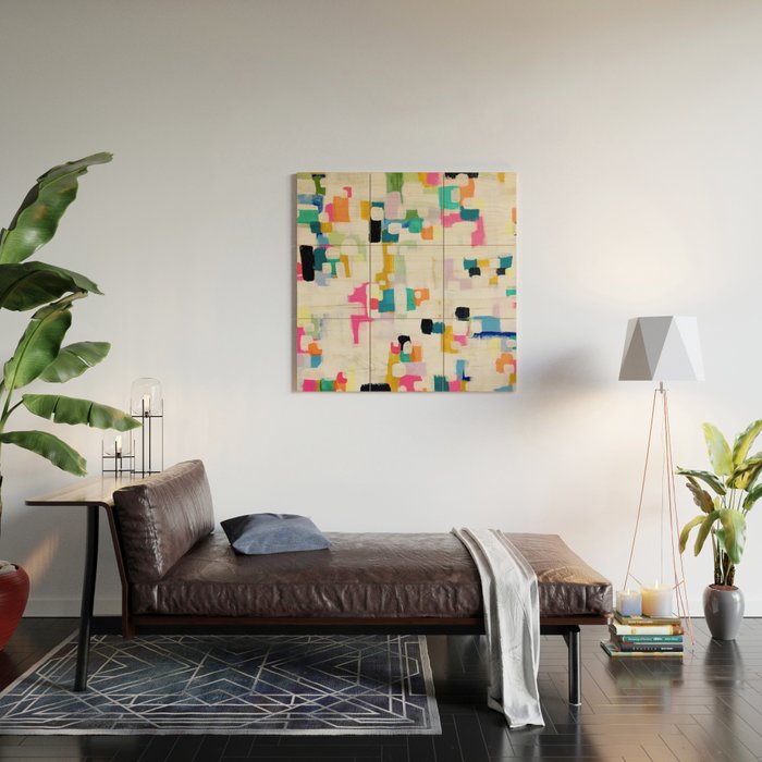A Thousand Springs Blooming #3 Fun Colorful Abstract Painting by Ejaaz Haniff Wood Wall Art Gallery Image 2