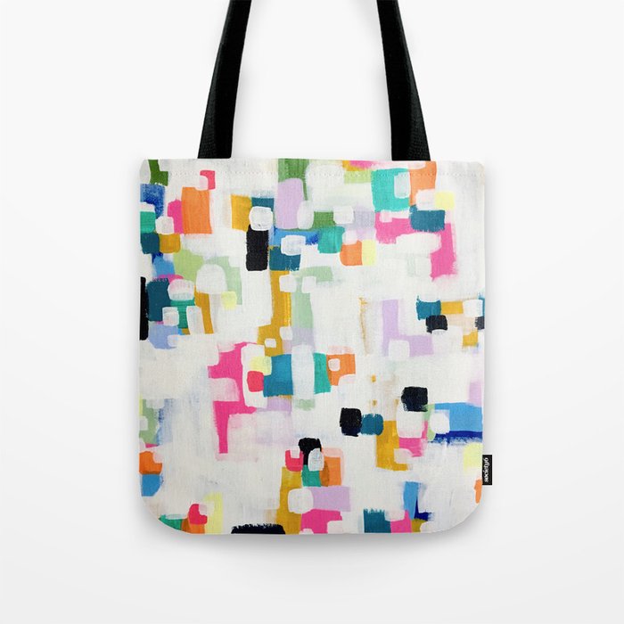 A Thousand Springs Blooming #3 Fun Colorful Abstract Painting by Ejaaz Haniff Tote Bag Gallery Image 1