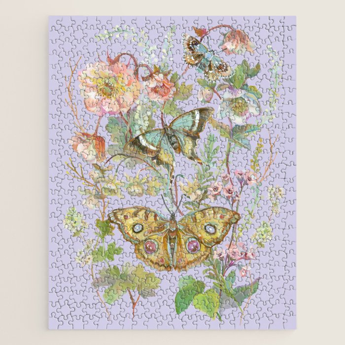 Butterfly Purple Garden Jigsaw Puzzle