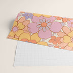 Retro hand drawn flower art pattern Wrapping Paper Gallery Image 2
