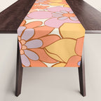 Retro hand drawn flower art pattern Table Runner Gallery Image 1