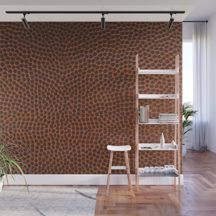 Football / Basketball Leather Texture Skin Wall Mural Gallery Image 1