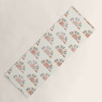 block print suns - jade and dusty rose Yoga Mat Gallery Image 1
