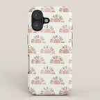 block print suns - jade and dusty rose iPhone Case Gallery Image 1