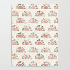 block print suns - jade and dusty rose Poster Gallery Image 4