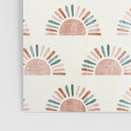 block print suns - jade and dusty rose Poster Gallery Image 3