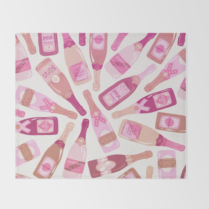 French Champagne Collection - Pink Throw Blanket Gallery Image 2