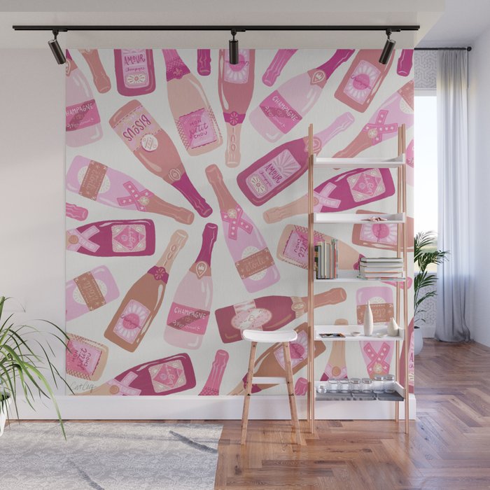 French Champagne Collection - Pink Wall Mural Gallery Image 1