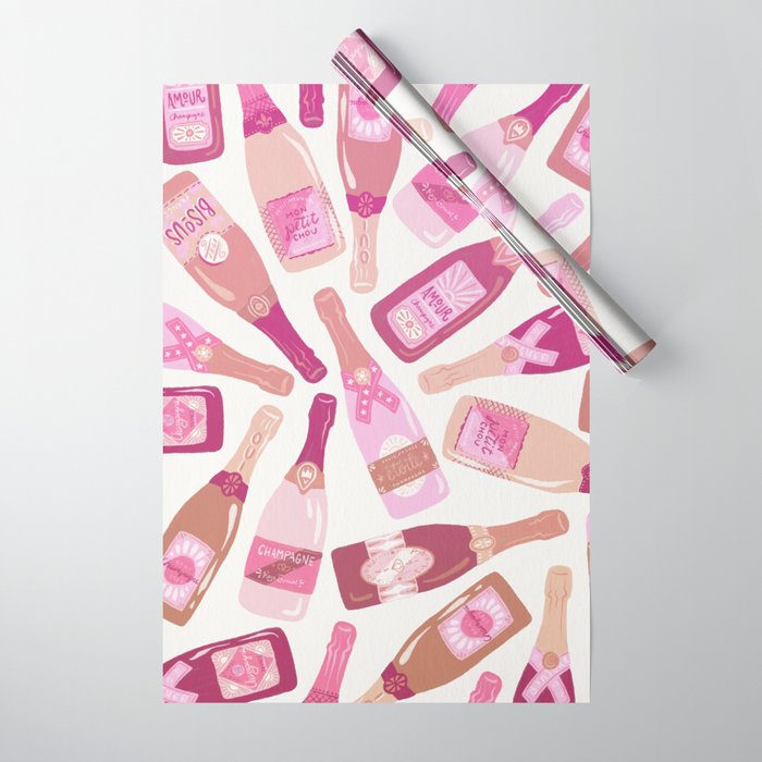 French Champagne Collection - Pink Wrapping Paper Gallery Image 1