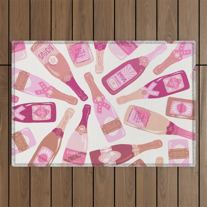 French Champagne Collection - Pink Outdoor Rug Gallery Image 1