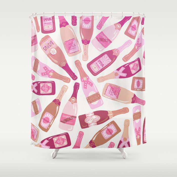 French Champagne Collection - Pink Shower Curtain Gallery Image 1