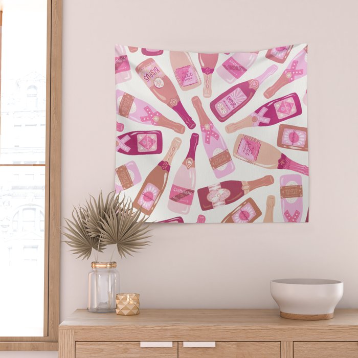 French Champagne Collection - Pink Wall Tapestry Gallery Image 2