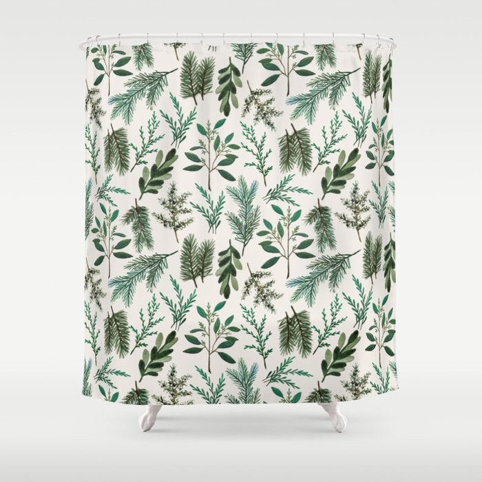 Winter Branch Pattern Shower Curtain Gallery Image 1