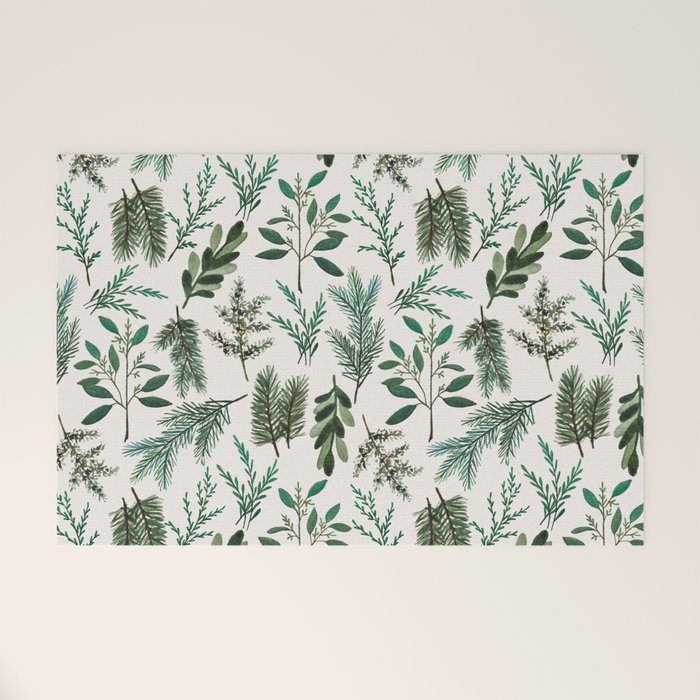 Winter Branch Pattern Welcome Mat Gallery Image 1