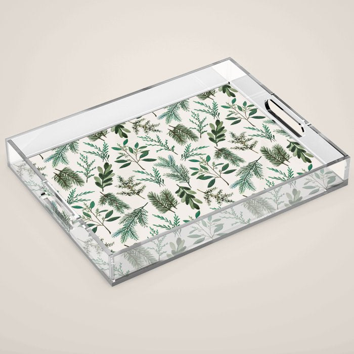 Winter Branch Pattern Acrylic Tray Gallery Image 1