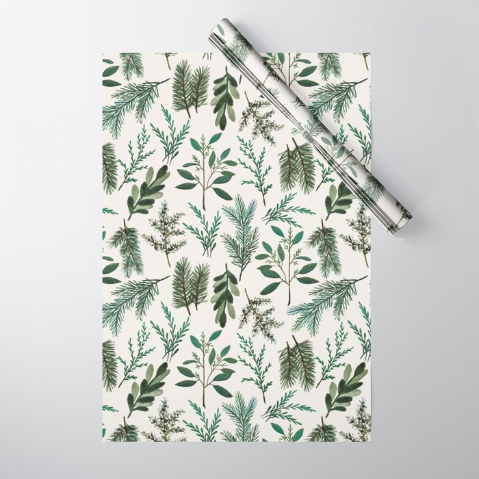 Winter Branch Pattern Wrapping Paper Gallery Image 1