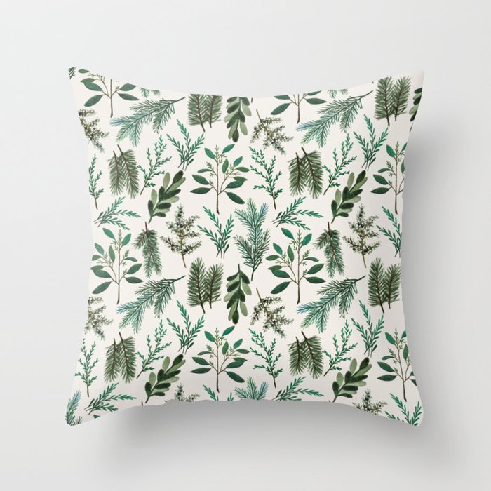 Winter Branch Pattern Throw Pillow Gallery Image 6