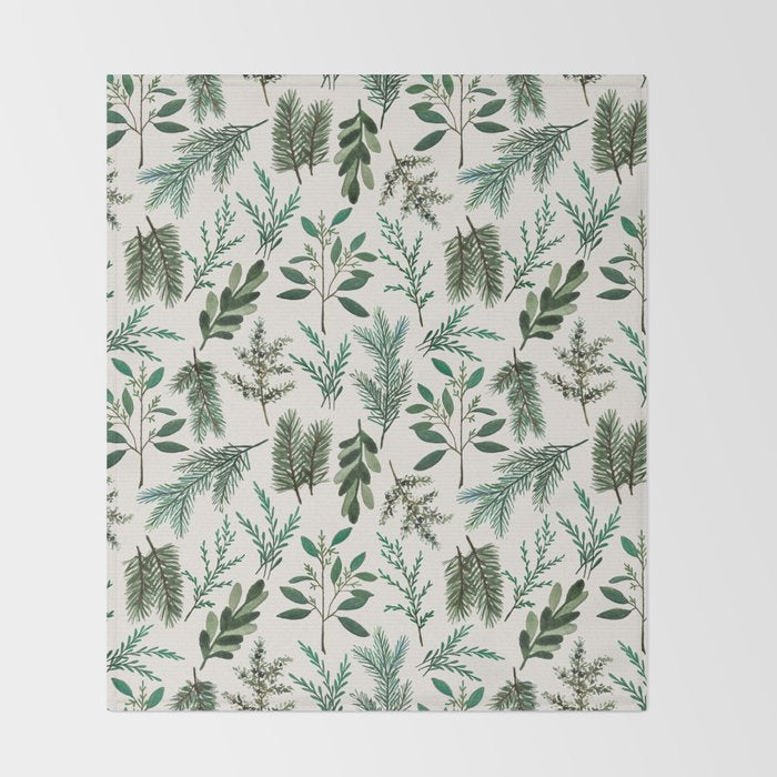 Winter Branch Pattern Throw Blanket Gallery Image 2