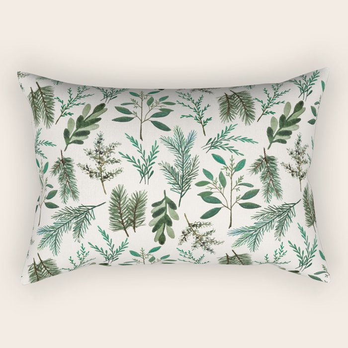 Winter Branch Pattern Rectangular Pillow Gallery Image 2