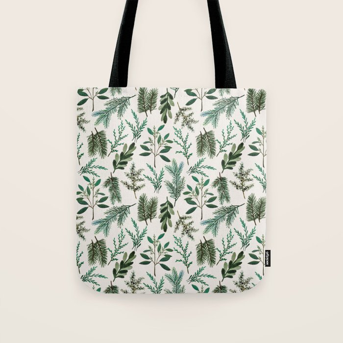 Winter Branch Pattern Tote Bag Gallery Image 1