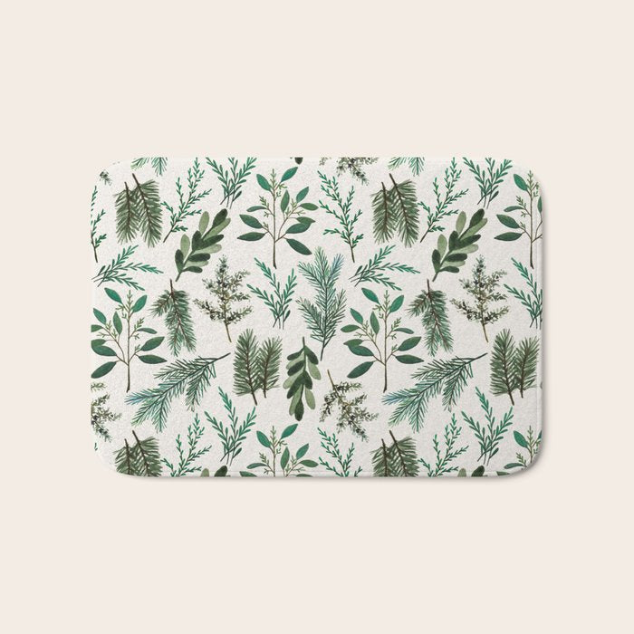 Winter Branch Pattern Bath Mat Gallery Image 1