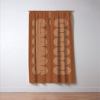 Geometric Lines in Terracotta and Beige 76 (Mid century Midern Rainbow Abstract) Window Curtain Gallery Image 3