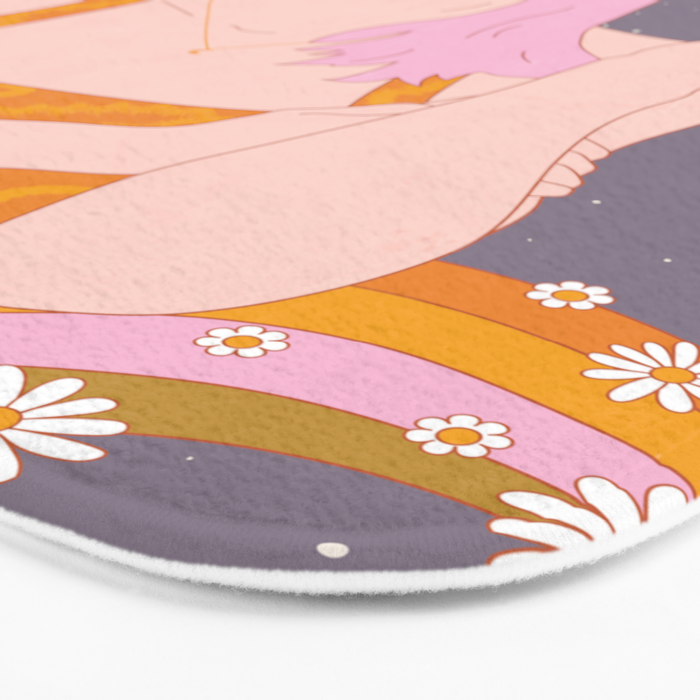 Woman Smoking Daisy Flowers Bath Mat Gallery Image 3