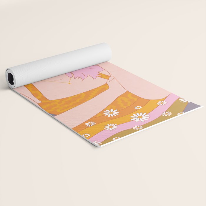 Woman Smoking Daisy Flowers Yoga Mat Gallery Image 2