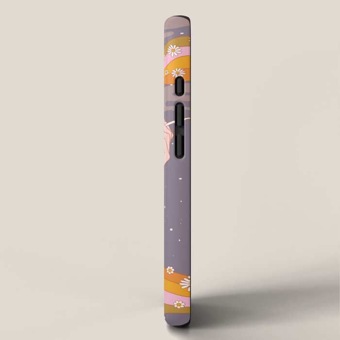 Woman Smoking Daisy Flowers iPhone Case Gallery Image 2