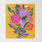 flower bouquet Pink Tangerine Throw Blanket Gallery Image 2
