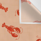 Classic Red Lobsters Pattern On Peach Wall Tapestry Gallery Image 3