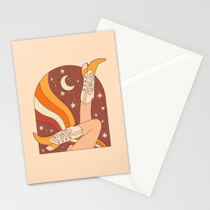 Neutral 70s Western Boots Stationery Card Gallery Image 2