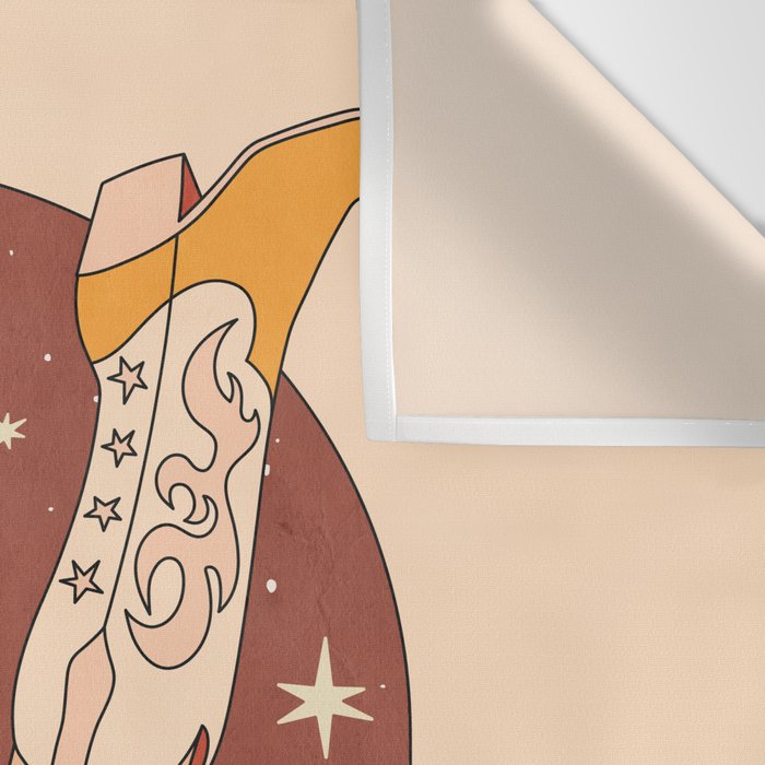 Neutral 70s Western Boots Wall Tapestry Gallery Image 3