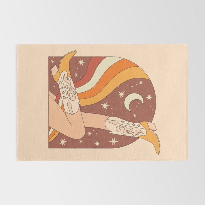 Neutral 70s Western Boots Rug Gallery Image 2